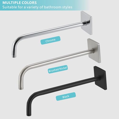 Shower Arm with 3.5" Flange, 15 Inch Wall Mount Replacement Shower Head Arm For Fixed Shower Heads and Handheld Showerhead, Brushed Nickel - color: Brushed Nickel, style: 15 Inch