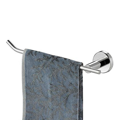 JQK Chrome Hand Towel Bar, Stainless Steel Towel Ring for Bathroom, 9 Inch Necklace Holder Matte Black Wall Mount Left Hand, TR101-CH - color: Chrome, size: 9 Inch (Left)