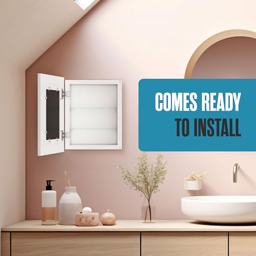 Medicine Cabinet No Mirror, Recessed Medicine Cabinet, 12x15 (14x17) | Houseables Hidden In Wall Niche, Without Mirror, Picture Frame, Concealed, Built In, Between Stud Shelf Insert, Bathroom - size: 12" x 15" ID, 14" x 17" OD