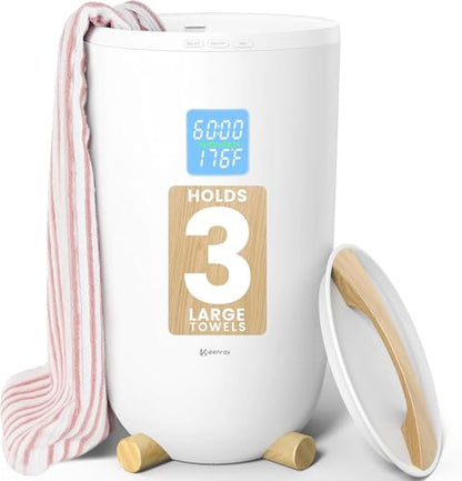 Keenray Large Towel Warmer Bucket, Luxury Towel Warmer for Bathroom, LCD Screen for Time and Temperature, Delay Time Up to 24 Hours, Fits 3 Large Towels, Blankets, Bathrobes, PJ's, Gift for Him & Her