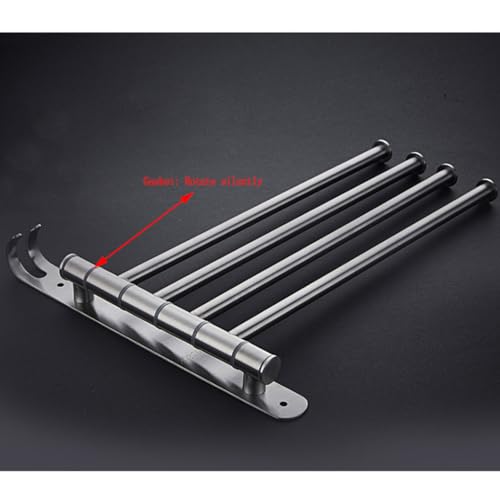 ZHOUXIAO Premium Stainless Steel Swing Out Towel Bar/Swivel Towel Racks for Bathroom Kitchen, Brushed Towel Bar Folding Arm Swivel Hanger Bathroom Storage Organizer Wall Mou 6Bars