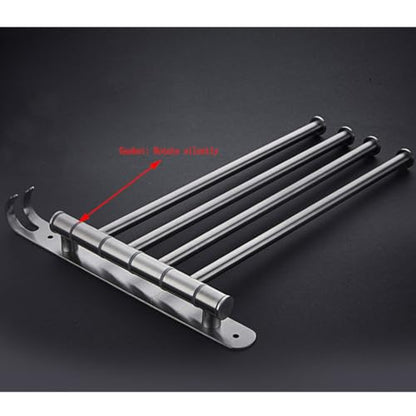 ZHOUXIAO Premium Stainless Steel Swing Out Towel Bar/Swivel Towel Racks for Bathroom Kitchen, Brushed Towel Bar Folding Arm Swivel Hanger Bathroom Storage Organizer Wall Mou 6Bars