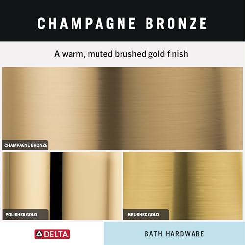 Delta Mylan (1-Pack) Hand Towel Holder Champagne Bronze Towel Racks for Bathroom Wall Square Towel Ring Holder for Bath Towel Hanger for Kitchen, Bathroom Accessories MYN46-CZ