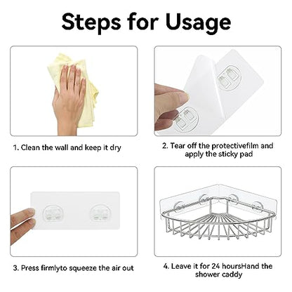 Shower Caddy Adhesive Hooks Replacement for Bathroom, No Drilling | 4 Pack, Strong Adhesive Hooks, for Bathroom Storage Shelves & Kitchen Racks Rack, Waterproof - style: Style 2