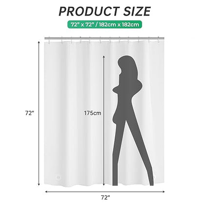 AmazerBath Frosted Shower Curtain Plastic 72x72 Inches, Heavy Duty Shower Curtain Waterproof, Thick PEVA Shower Curtains for Bathroom with 3 Big Clear Weighted Stones and 12 Rustproof Grommets - color: Frosted, size: 72"W x 72"L (Pack of 1)