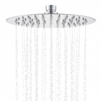 Rain Shower Head - 10 Inch Round 304 Stainless Steel Metal Shower Head Self-Cleaning Silicone Nozzles Pressure Boosting Design Ceiling or Wall Mount Rainfall Showerhead - size: 10 Inch Round