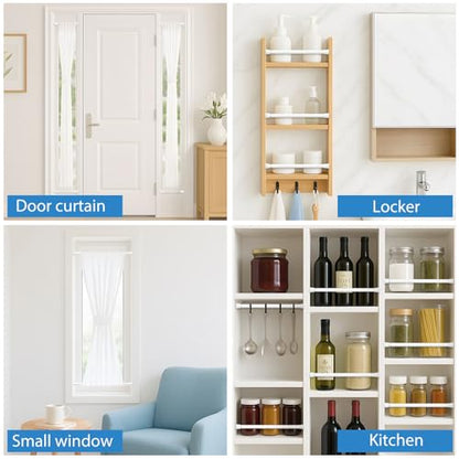 Spring Tension Curtain Rods Short Tension Rod (White,8" to 12"-2Pcs) - color: White, size: 8" to 12"-2Pcs
