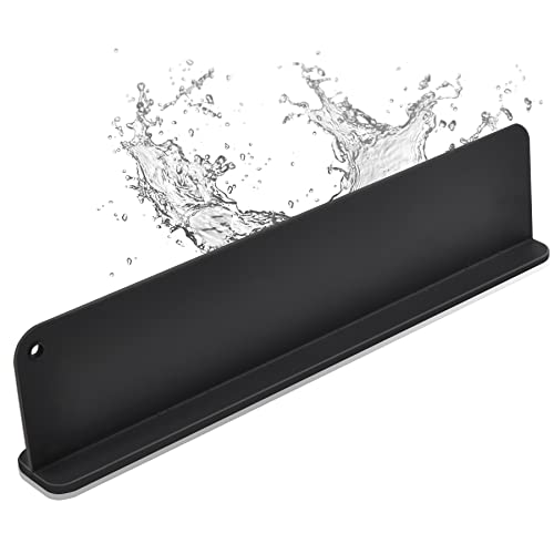 Mofason Silicone Sink Splash Guard for Kitchen Water Splash Guard, Black | 17.3"x4.1" sink splash guard for kitchen sink area suction cups, sink backsplash guard Fits front edge counter behind faucet - color: Black