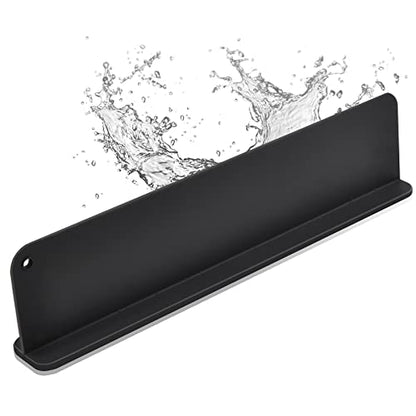 Mofason Silicone Sink Splash Guard for Kitchen Water Splash Guard, Black | 17.3"x4.1" sink splash guard for kitchen sink area suction cups, sink backsplash guard Fits front edge counter behind faucet - color: Black