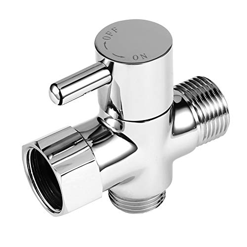 Bidet T Adapter with Shut-off Valve: 3 Way Brass T-valve for Bidet 7/8”X 7/8”X 1/2” - Tee Connector Leakproof Adjust Water Pressure Toilet Attachment Bathroom Installation