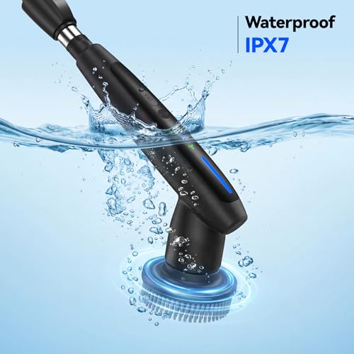 Electric Cleaning Brush - 10-in-1 IPX7 Full Waterproof Electric Spin Scrubber with LED Display, Gravity Sensing Dual Speed Adjustment, Suitable for Bathrooms, Kitchens, Sinks, Tiles, Cars