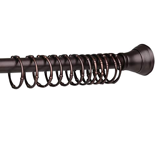 Rust-Proof Zinc Shower Curtain Hooks with Clasp Closure, Shower Hooks Hangers for Bathroom, Kitchen Utensils, Curtains, Clothing, Towels etc - Set of 12, Oil Rubbed Bronze - color: Oil Rubbed Bronze