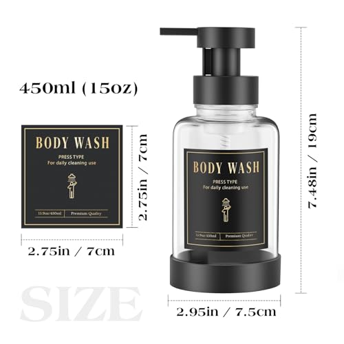 Luxspire Glass Foaming Soap Dispenser 15oz Hand Soap Bottle, Clear, 2 Pack | Anti-drip pump, wide mouth easy refill, non-slip silicone base, 7 waterproof labels, bathroom and kitchen sink use - color: Clear