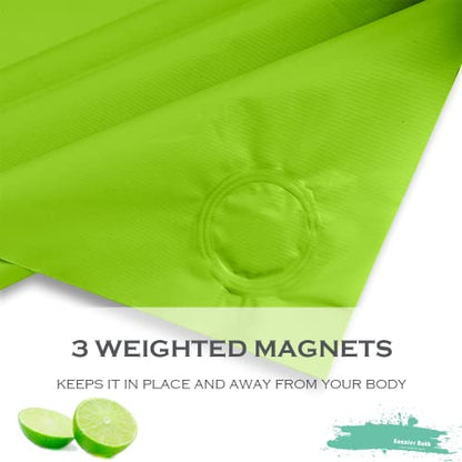 Lime Green Plastic Shower Curtain Or Liner, 72x72 Inch Lightweight Plastic Bathroom Shower Showroom Inner Curtain with Rustproof Metal Grommet Holes and Weighted Magnets - color: E02-fresh Green, size: 72"W x 72"L (Pack of 1)