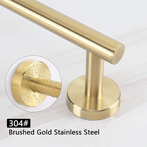 NearMoon Bath Towel Bar, Thicken Stainless Steel Shower Towel Rack Holder Wall Mounted for Bathroom, 12-lnch Overall Length-10-lnch Usable Hanging Space (1 Pack, Brushed Gold) - color: Brushed Gold, size: 12 Inch