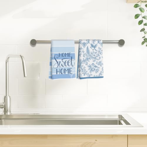 ZHAMEN Blue Floral Kitchen Towel Soft Absorbent Hand Tea Towels Set of 2 - color: Multi 1575