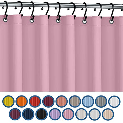 No Smell Shower Curtain Liner 72x72 Pink - PEVA Plastic Shower Curtain for Bathroom, PVC-Free Waterproof Pink Shower Liner with Metal Grommets and Magnet-Weighted Bottom Hem - Washable Liner - color: Pink