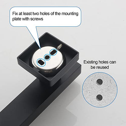 Bathroom Shower Slide Bar, Adjustable Handheld Shower Holder Wall Mount Shower Bar Stainless Steel, Matte Black Square Slide Bar - color: Matte Black