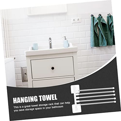 Operitacx Rotatable Bar Stainless Steel Towel Mounted Holder Punch Installation Resistant Kitchen Bathroom Storage Shelf for Towels