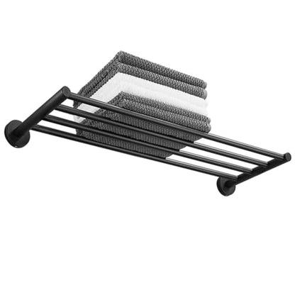 30 Inch Bathroom Towel Rack, Hotel Style Towel Racks for Bathroom Wall Mounted, Modern Towel Bar Rack, 2-Tier Towel Shelves, Black - color: Black, size: 30 Inches