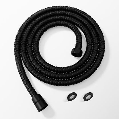 JOMOO Shower Hose, 118 Inch Extra Long Stainless Steel Handheld Shower Hose Extension/Replacement with Brass Insert and Nut, Flexible Anti-Kink Shower Head Hose for Bathroom, Matte Black - color: Matte Black, size: 118 Inch
