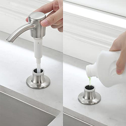Soap Dispenser, Kitchen Sink Soap Dispenser, Build in Sink Soap Dispenser, Lotion Dispenser, Brushed Nickel RULIA RB2005 - color: Brushed Nickel