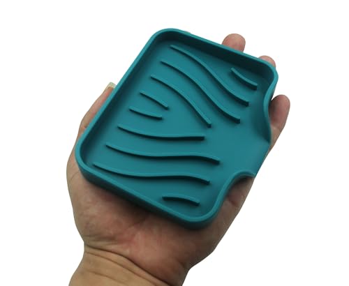 2 Pack Silicone Soap Dish, Self Draining Bar Soap Holder, Sponge Holder, for Shower,Bathroom,Kitchen Sink Organizer (Green) - color: 2 Pack Green Silicone Soap Dish