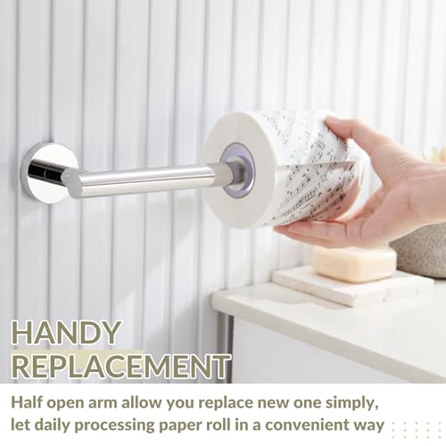 Toilet Paper Holder for Bathroom Paper Storage, Polished Chrome | Rustproof 304 Stainless Steel, Space-saving Drilling Wall Mounted, Rock-solid Hanging Tissue Holder for Restroom, Powder room - color: Polished Chrome