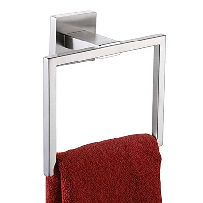 KOKOSIRI Bath Towel Ring Towel Hanger Bathroom Towel Holder Towel Rack Wall Mounted Stainless Steel Contemporary Style, Brushed Steel, B3004BR - color: Brushed Nickel, size: 1 Pack