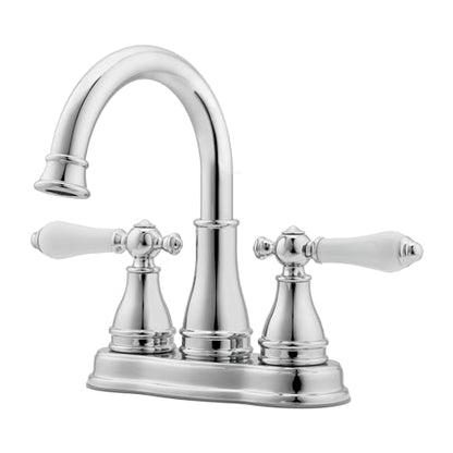 Pfister Sonterra Bathroom Sink Faucet 4 inch Centerset 2-Handle 3-Hole Polished Chrome Vanity Faucet with Push & Seal Drain and 360 Degree Swivel Spout LFWL245PC