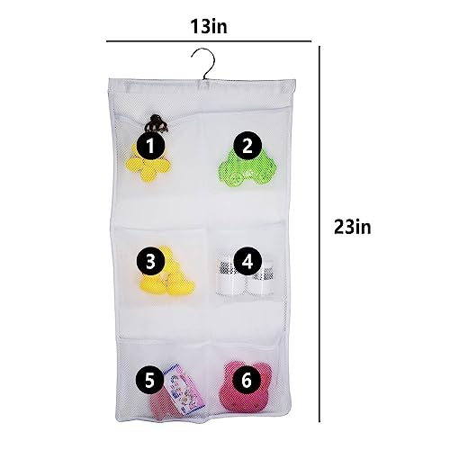 Quick Dry Fabric Bath Mesh Pockets Shower Organizer with 6-Pocket - color: B