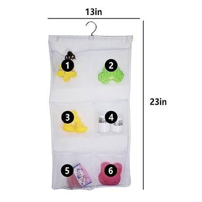 Quick Dry Fabric Bath Mesh Pockets Shower Organizer with 6-Pocket - color: B