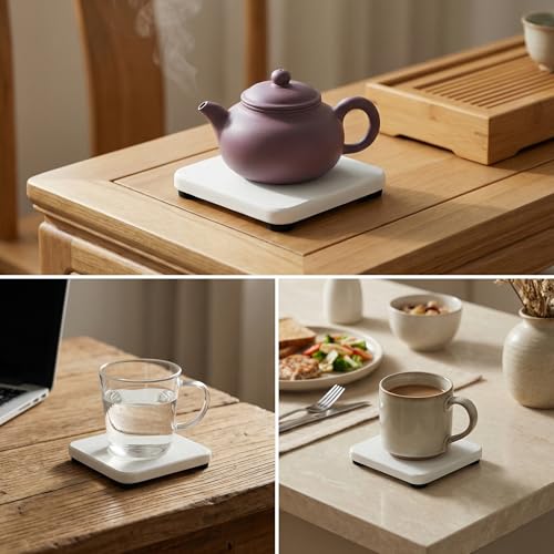 NiuYichee 4PCS Water Absorbent Stone Coasters for Sink, Quick-Drying Diatomite Soap Dish, Modern Home Kitchen & Bathroom, 3.15 x 3.15in, White - color: White