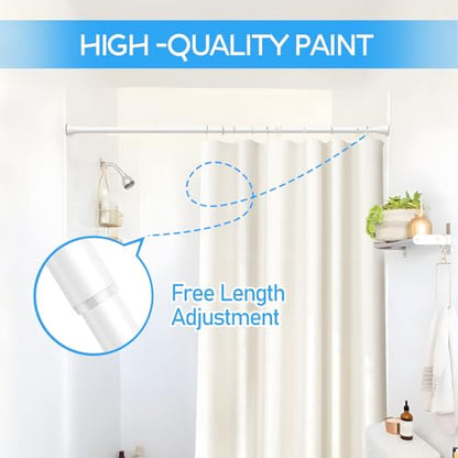 2 Pack Spring Tension Rod, Adjustable 45-77 Inch No Drill, White | 7/8 Inch Diameter Spring Loaded Extendable Tension Curtain Rod, Fits Windows Kitchen Doorway Closet Cupboard - color: White, size: 45-77IN-2P