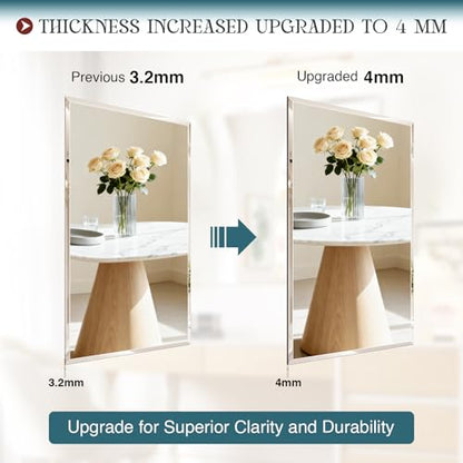 28"x36" Frameless Beveled Bathroom Mirrors for Vanity | Wall Mount Mirror for Bedroom Entryway Living Room Hangs Horizontally or Vertically - size: 36"L x 28"W