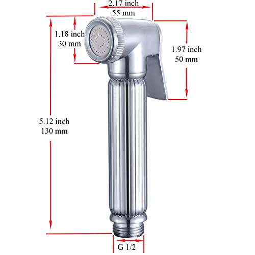 Metal Handheld Bidet Sprayer Toilet-Adjustable Water Pressure Control with Bidet Hose for Feminine Wash Bidet Faucets Sprayer for Kitchen and Toilet Cleaning