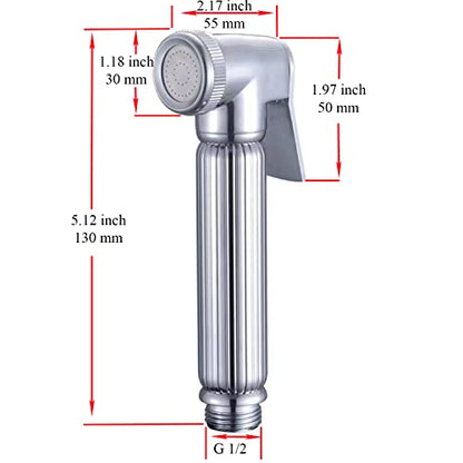 Metal Handheld Bidet Sprayer Toilet-Adjustable Water Pressure Control with Bidet Hose for Feminine Wash Bidet Faucets Sprayer for Kitchen and Toilet Cleaning