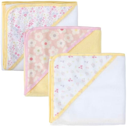 Baby Bath Essential Hooded Baby Bath Towel and Washcloth 6 Piece Set for Newborns, Infants & Toddlers, Boys & Girls Baby Hooded Towels Set (Daisy Flowers) - color: Daisy Flowers