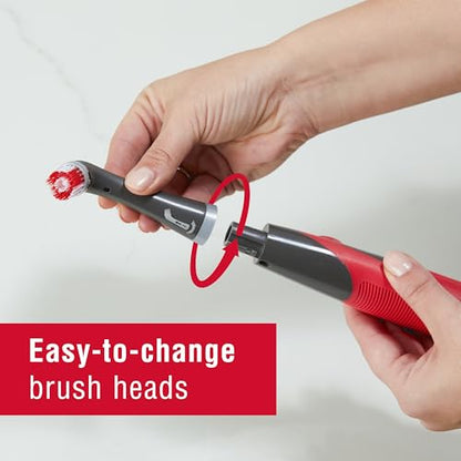 Rubbermaid Reveal Power Scrubber with Multi-Purpose Head, Cordless Electric Battery Powered Scrub Brush, Water Resistant, for Home/Kitchen/Bathroom/Grout/Tile/Shower/Tub - style: 2-Piece Kit