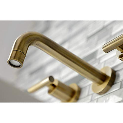 Kingston KS8123CML Wall Mount Bathroom Faucet, Antique Brass - color: Antique Brass