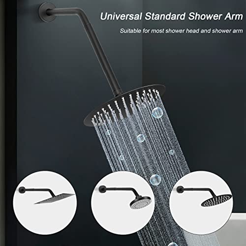 Shower Head Extension Arm, Shower Extender Water Outlet- Lowers Existing, Shower Pipe Extension for Bathroom, Made of Solid Metal Stainless Steel(10 Inch, Matte Black) - color: Matte Black, style: 10 Inch