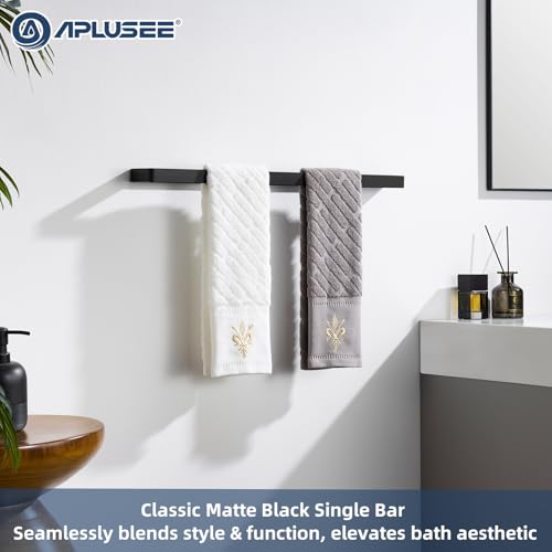 Matte Black 22.8" Bath Towel Bar, Rustproof 304 Stainless Steel | Rust-resistant for Bathroom, Shower, Vanity, Kitchen, Low Profile Towel Holder, Heavy Duty Hang, Stable Drilling Wall Mounted - color: Matte Black