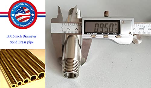 Shower Arm and O-Ring Flange, 3 inch, Solid Brass, Round, Both Soldered 1/2 NPT Tapered Threads, Straight Shower Arm Extension, Ceiling Shower Head Arm for Rainfall Shower (PVD Brushed Nickel) - color: Brushed Nickel PVD