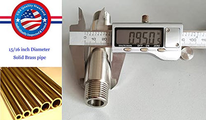 Shower Arm and O-Ring Flange, 3 inch, Solid Brass, Round, Both Soldered 1/2 NPT Tapered Threads, Straight Shower Arm Extension, Ceiling Shower Head Arm for Rainfall Shower (PVD Brushed Nickel) - color: Brushed Nickel PVD