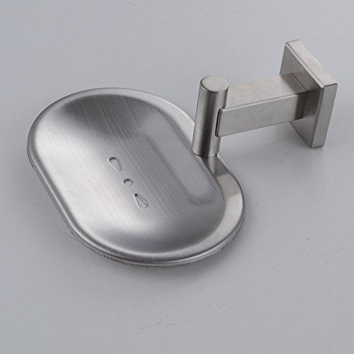 Leyden Bathroom Toilet Soap Dish, Silver Soap Holder for Shower Stainless Steel Wall Mount Brushed Nickel Finish Rustproof