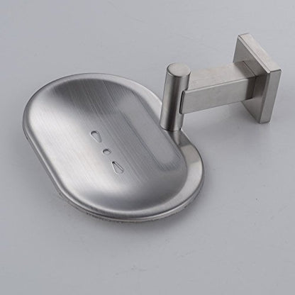 Leyden Bathroom Toilet Soap Dish, Silver Soap Holder for Shower Stainless Steel Wall Mount Brushed Nickel Finish Rustproof