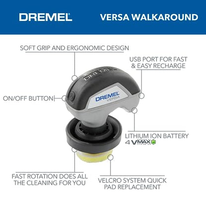 Dremel Versa Power Scrubber Kit with 5 Scrub Daddy Cleaning Sponge Pads - Waterproof Cordless Electric Spin Scrubber, High Speed, Multi-Surface Cleaning for Kitchen, Household, and Bathroom, PC10-07 | 5 Scrub Daddy Cleaning Sponge Pads, Waterproof Cordles