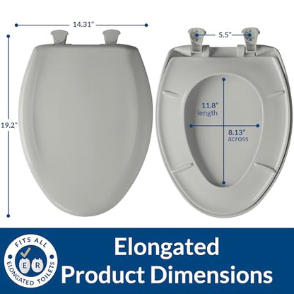 Bemis Classic Colors Slow Close Toilet Seat, Easy Clean Hinges and Durable Plastic Seat, Made in USA, Elongated, Black - color: Black, size: Elongated