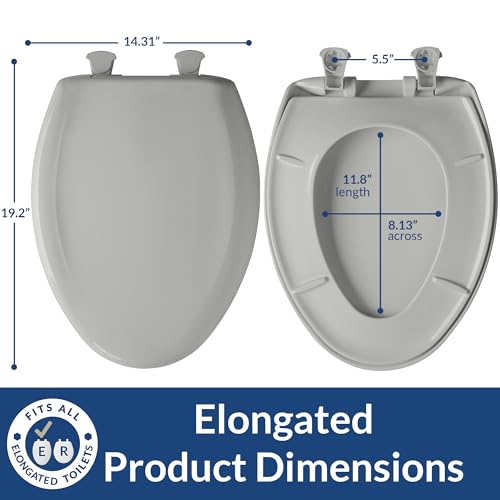 Bemis Classic Colors Slow Close Toilet Seat, Easy Clean Hinges and Durable Plastic Seat, Made in USA, Elongated, Raspberry - color: Raspberry, size: Elongated
