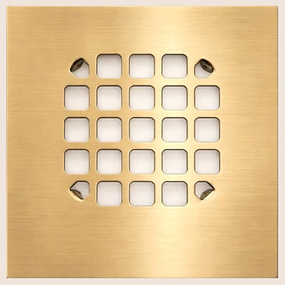 4-1/4” Square Snap-in Champagne Bronze Shower Drain - Stainless Steel Replacement - 4.25 inch Durable Floor Cover -Snap-in - Easy Installation Universal Grate Strainer - color: Champagne Bronze